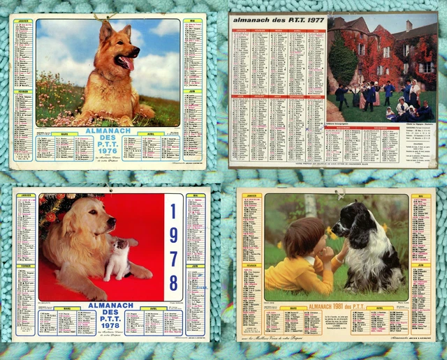 Calendrier PTT 1981 – Almanach Des Postes – Thème Football Et Rugby – Made In France