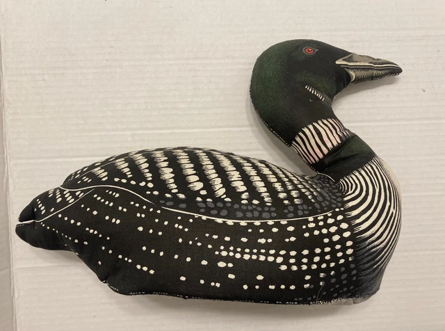 Vintage Realistic Loon 16” Soft Stuffed Cloth Bird Pillow Duck