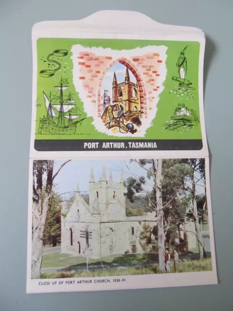 Vintage Foldout Colour View Folder, Port Arthur Tasmania