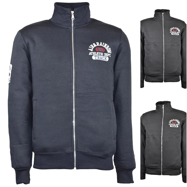 Felpa Uomo con Zip Senza Cappuccio di Cotone Invernale Giacca Tuta L XL XXL XXXL