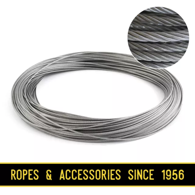 Galvanised Steel Wire Rope Cable 1mm 1.5mm 2mm 3mm 4mm 5mm 6mm FREE DELIVERY