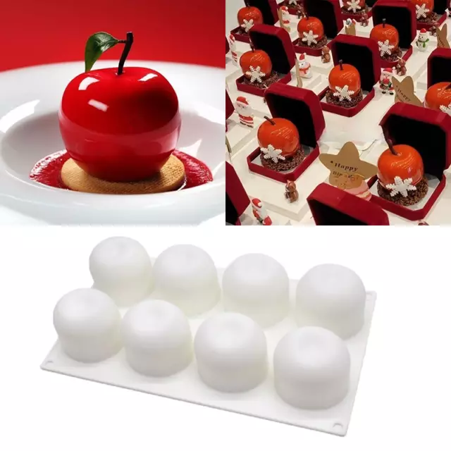 8 Cavity Silicone Apple Mousse Cake Mold Dessert Pastry Baking Tool Mould DIY