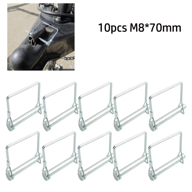 Verrou à attelage métallique de remorquage en forme carrée 8 mm diamètre 70