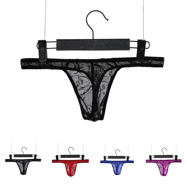 SEXY SISSY POUCH Panties Mens Sheer Lace G String Gay Underwear