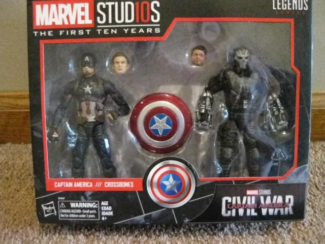 marvel legends captain america and crossbones deluxe box set mib 6 in. civil war