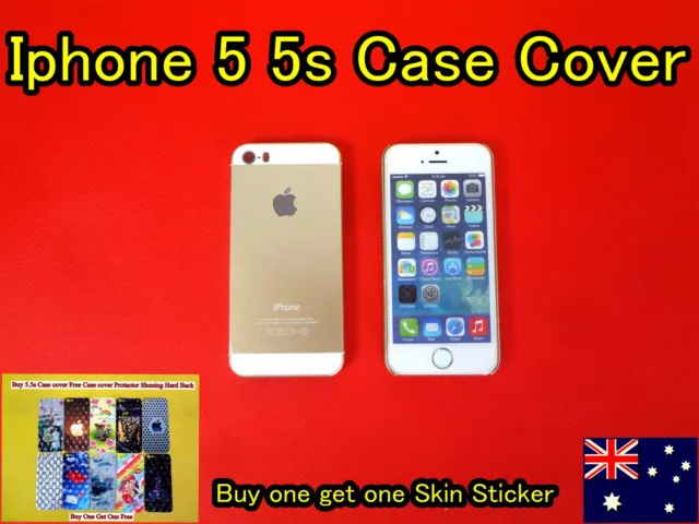 iPhone 5 5S Case Cover Protector Matte Hard Back Gold Free Skin Sticker (D01)