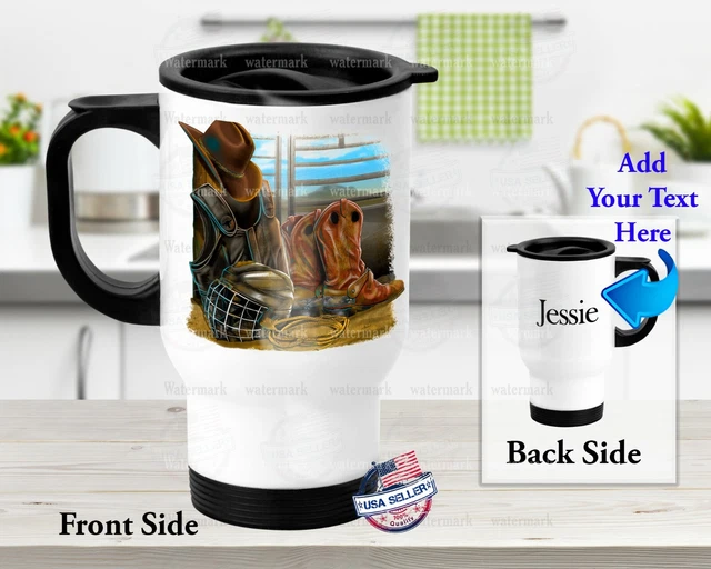 Western Rodeo Equipment - Stainless Steel Thermal 14oz Insulated Travel Mug