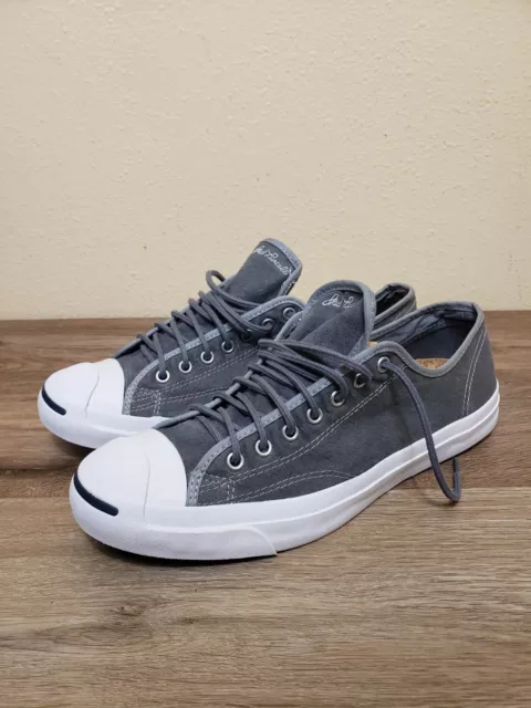 Unisex CONVERSE JACK PURCELL Canvas Lace Up Low Top Gray Sneaker Men 11.5 Wom 13