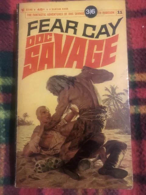 Kenneth Robeson DOC SAVAGE-FEAR CAY📕#11 JAMES BAMA COVER- 1ST EDITION Bantam VG