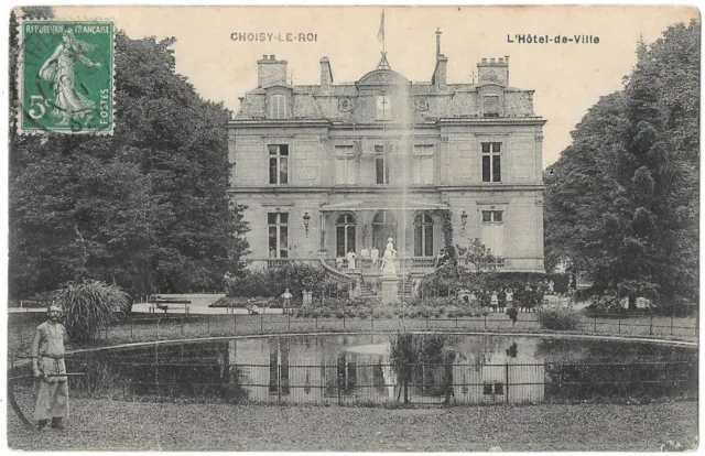 CHOISY-LE-ROI 94 Hôtel de Ville CPA écrite à Mr Rouyer de Paris en Août 1911