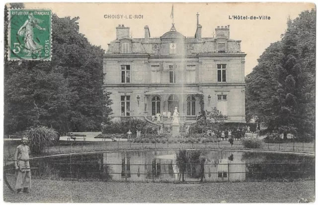 CHOISY-LE-ROI 94 Hôtel de Ville CPA écrite à Mr Rouyer de Paris en Août 1911