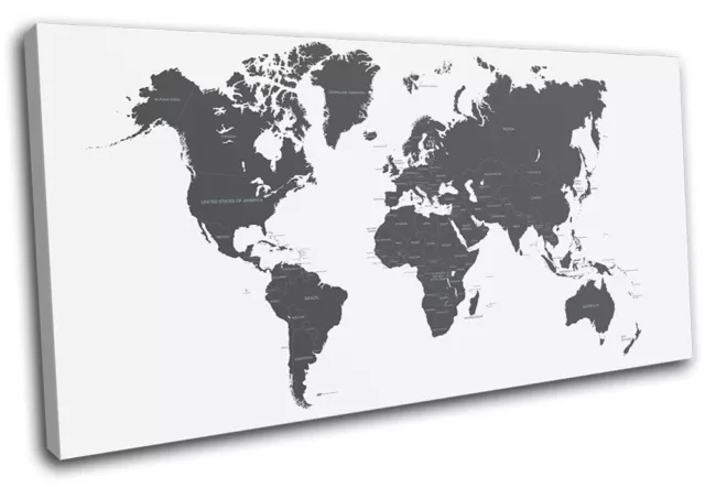 World Atlas Geography Globe Maps Flags SINGLE TOILE murale ART Photo Print