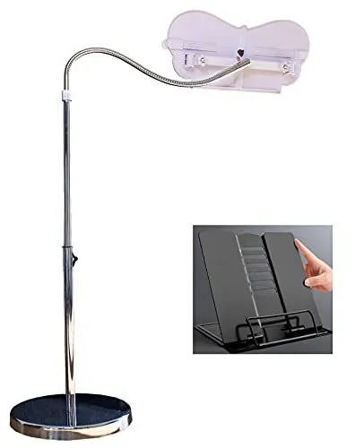 Book Holder Floor Stand, 360 Degree Rotating Angle, Hands-Free Mounted Dock,
