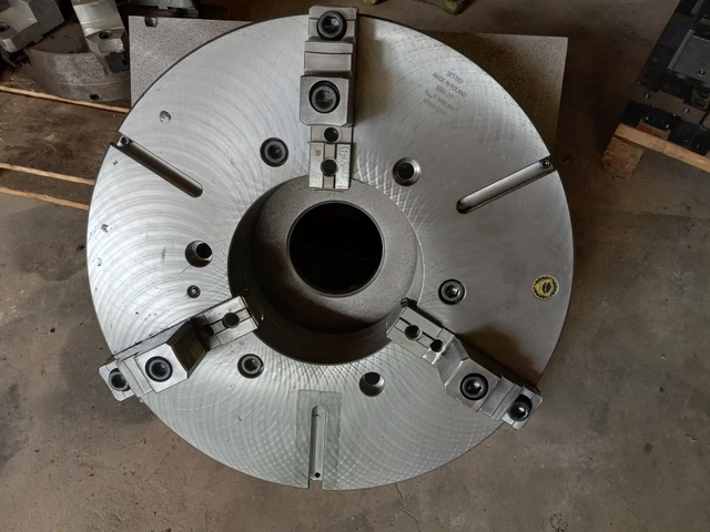 Bison 25 3-Jaw SET-TRU BIG BORE Forged Steel Lathe Chuck w Fine Adj.