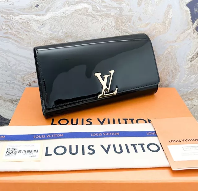 Louis Vuitton Burgundy Patent Electric Epi Sobe LV Clutch