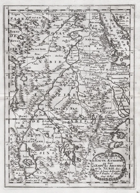 East Africa Ethiophia Somalia Kenya Eritrea Sudan Djibouti Map Card Sanson 1680