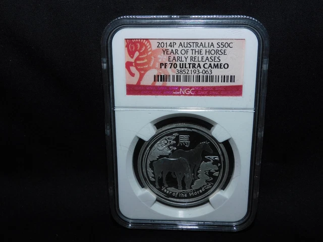 2014 P Australia 50c Year Of The Horse - NGC PF70 ULTRA CAMEO ER - SILVER PROOF