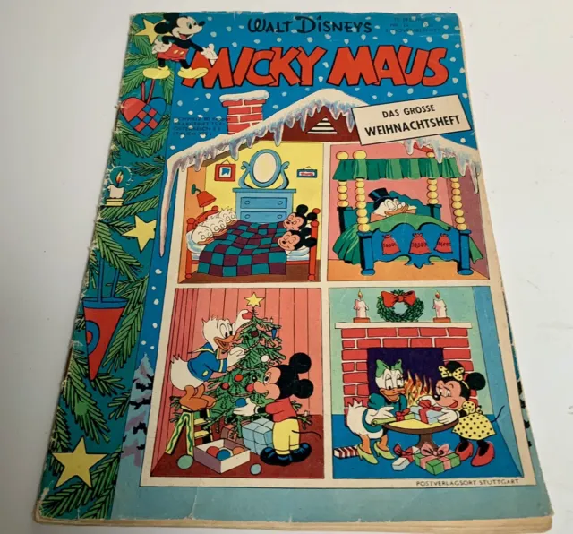 Vintage Micky Maus Grosses Weihnachtsheft Nr. 24 November 1956 alt Comic 50er