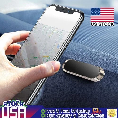 Strip Shape Magnetic Car Phone Holder Stand For Smart Phone Magnet Mount Gray