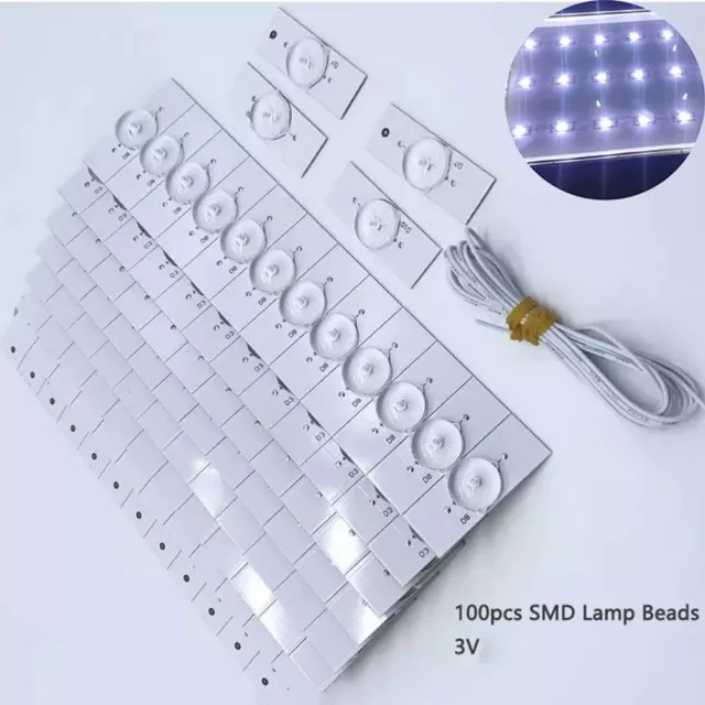 100PCS 3V SMD Lamp Beads with Optical Lens Fliter for 32-65 LED TV Repair