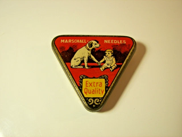Rare Boîte Pub  Aiguille Gramophone MARSCHALL 1920 Phono Needle Tin Nadeldose #4