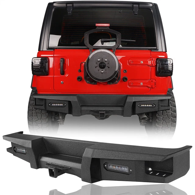 FOR 20182024 JEEP Wrangler JL Rear Bumper Assembly w/LED Lights,Hitch