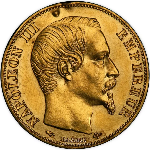 Coin - France Napoléon III - Trial uniface gilt-bronze obverse gold 20 francs or