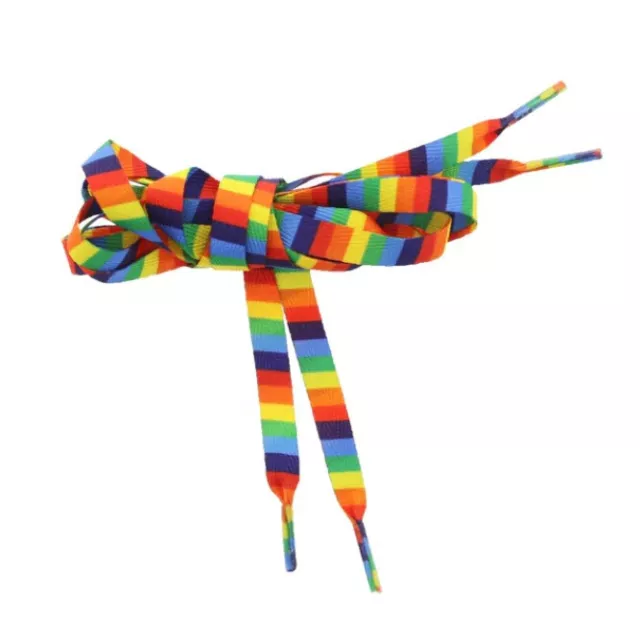 Unisex Gay Pride Bright Rainbow Stripe 120cm Pair of Shoelaces Brand New