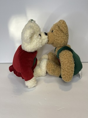 Hallmark Kiss Kiss Mistletoe 9" Plush Snowflake Christmas Bears