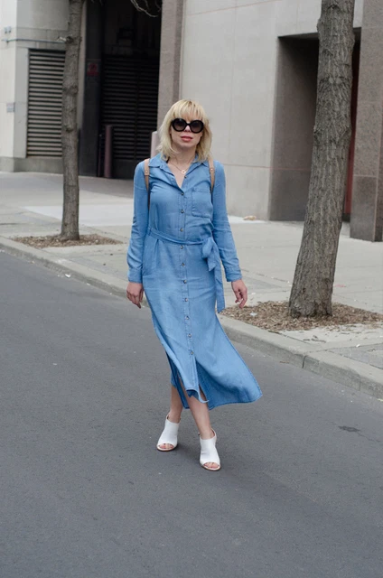 ZARA LONG MAXI Denim Dress Size Large Ref 7149 042 59.99 - PicClick UK