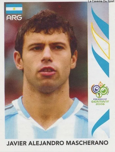 N°180 Javier Mascherano # Argentina Sticker Panini World Cup Germany 2006