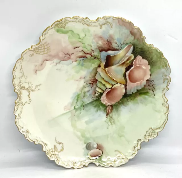 RC Rosenthal Bavaria Monbijou Hand Painted Raffle Edge Porcelain Cabinet Plate9”