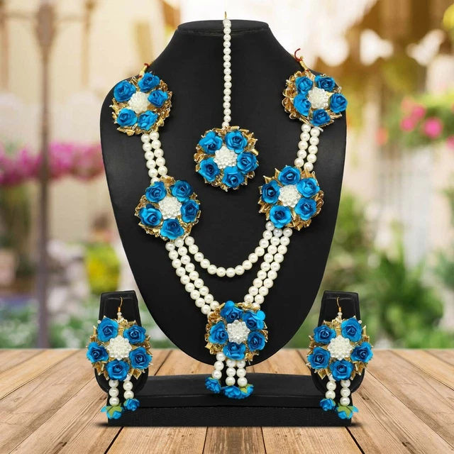 Artificial flower jewellery for bride on sale
