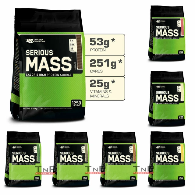 OPTIMUM NUTRITION ON Serious Mass 5.4kg Weight Gainer Gain Protein