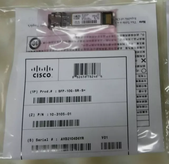 ORIGINALE Cisco SFP-10G-SR-S SFP + 10 GB ricetrasmettitore 10-3105-01 CMUIAK6CAA