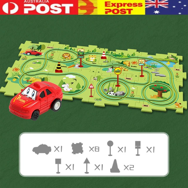DIY Assembling Electric Trolley,Children's Educational Puzzle Track Car Play-Set