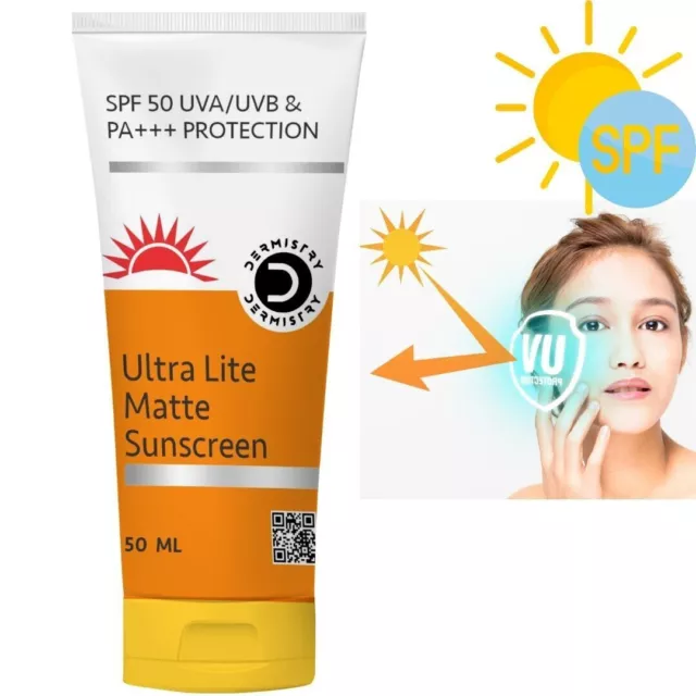 Protector solar mate Ultra Lite Piel grasa SPF 50 UVA UVB PA+++ Protección...