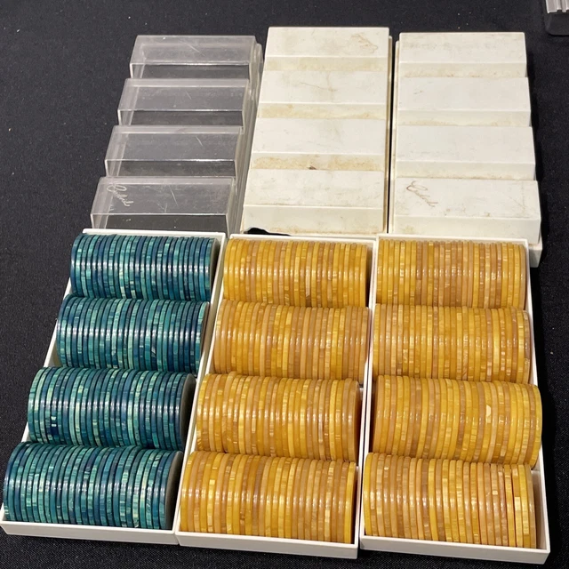 VINTAGE BAKELITE POKER Chip Set 312 150.00 PicClick