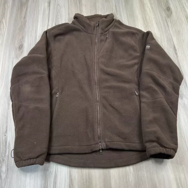 Columbia Titanium Womens Brown Jacket Full Zip Up Fleece Lined Size XL