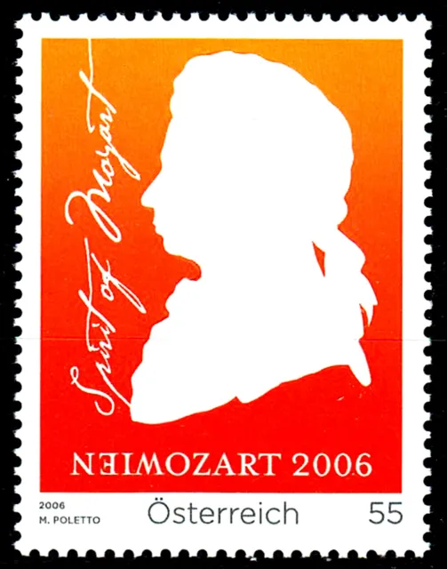 2572 postfrisch Österreich 2006 Musik Mozart Komponist Musiker Wiener Klassik