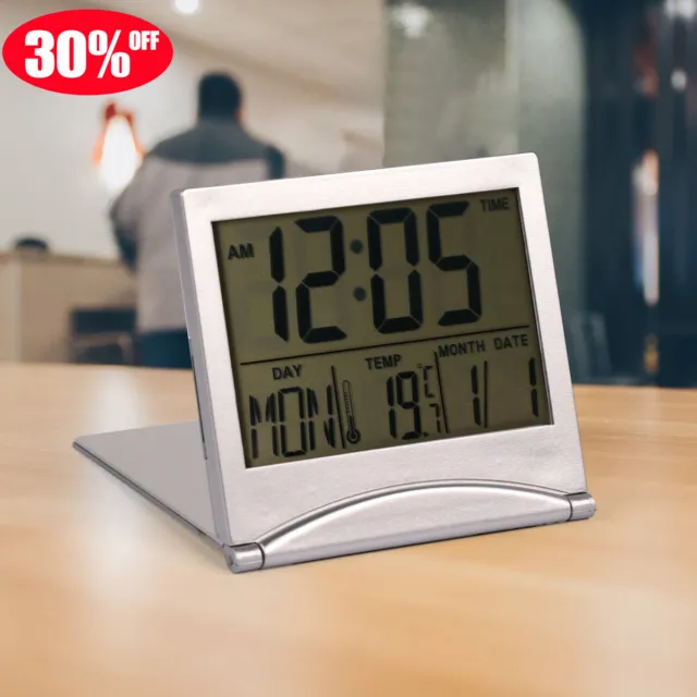 Digital Bedside LED Snooze Alarm Clock Time Temperature Day/Night Mode Clock
