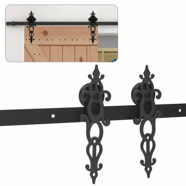 4FT ~ 20FT Vintage Sliding Barn Door Hardware Track Kit for Single/Double Doors