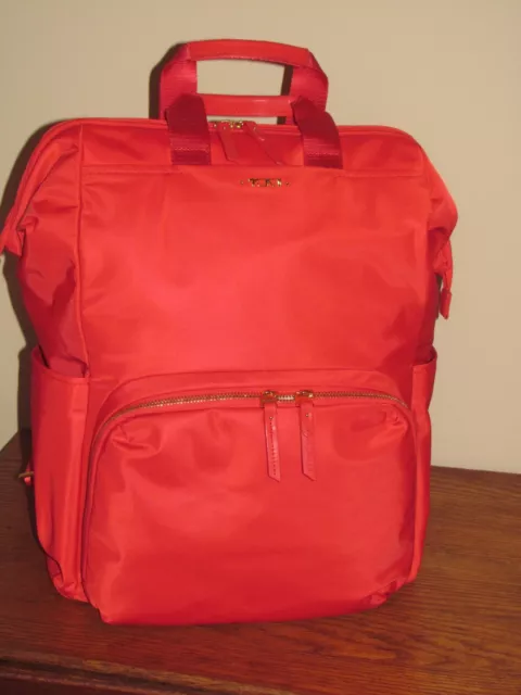 Tumi Voyageur ISABELLE ULTRA RED FRAMED Backpack Lightweight GORGEOUS! NWD