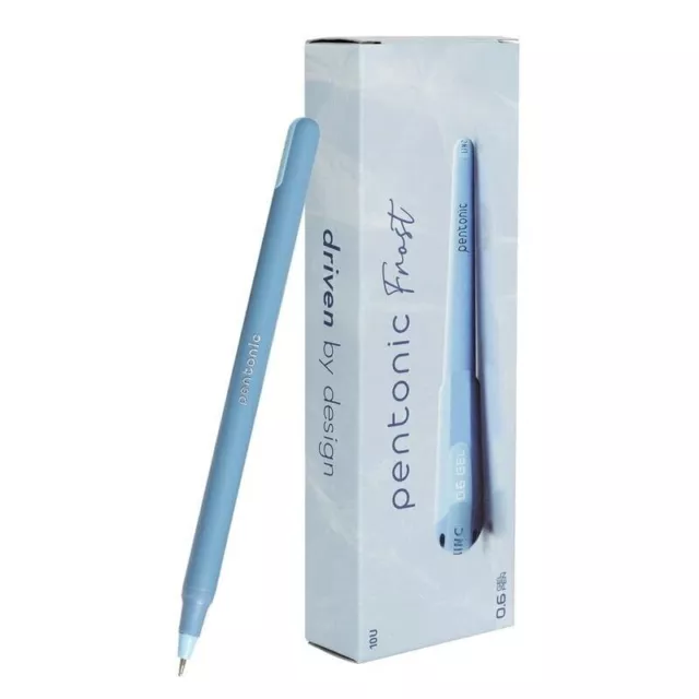 Stylo à pointe bleu gel LINC Pentonic Frost, encre bleue, 0,6 mm, paquet de...