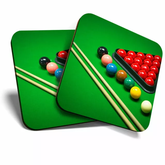 2 x Coasters - Snooker Game Balls Pool Billiards Home Gift #16452