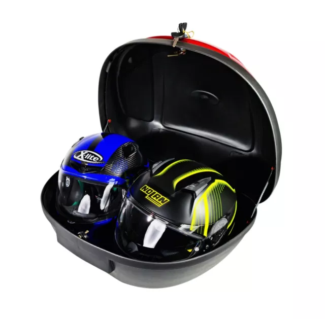 Motorcycle Top Box Extra Large 52L Top Case XL Universal Fitting Fits 2 Helmets