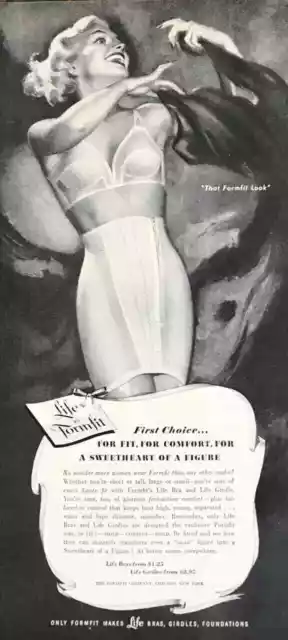 VINTAGE PRINT AD 1951 Life Formfit Bras Girdles Fit Comfort Sweetheart  Figure $11.41 - PicClick