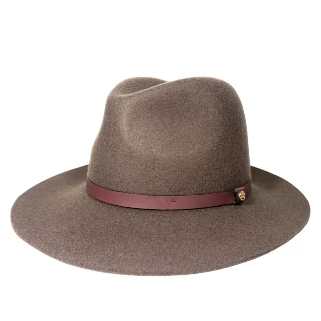 RAG & BONE Womens Wool Felt Floppy Brim Fedora Hat Pecan Brown (MSRP $250)