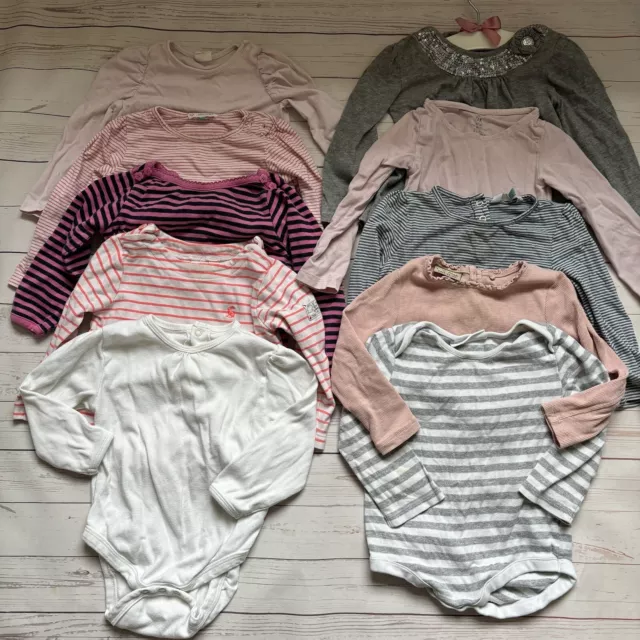 Girls 12-18 Months Long Sleeved Top Bundle x 10 - JOULES JOJO MAMAN NEXT Stripe