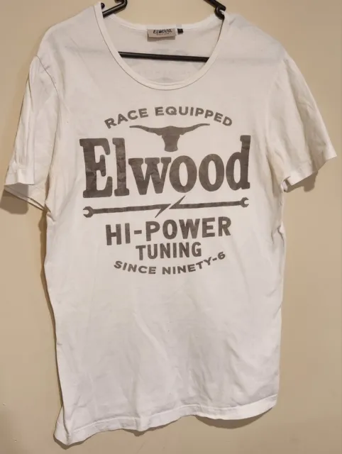 Elwood Tshirt Mens Size Medium White Graphic Short Sleeve Preowned